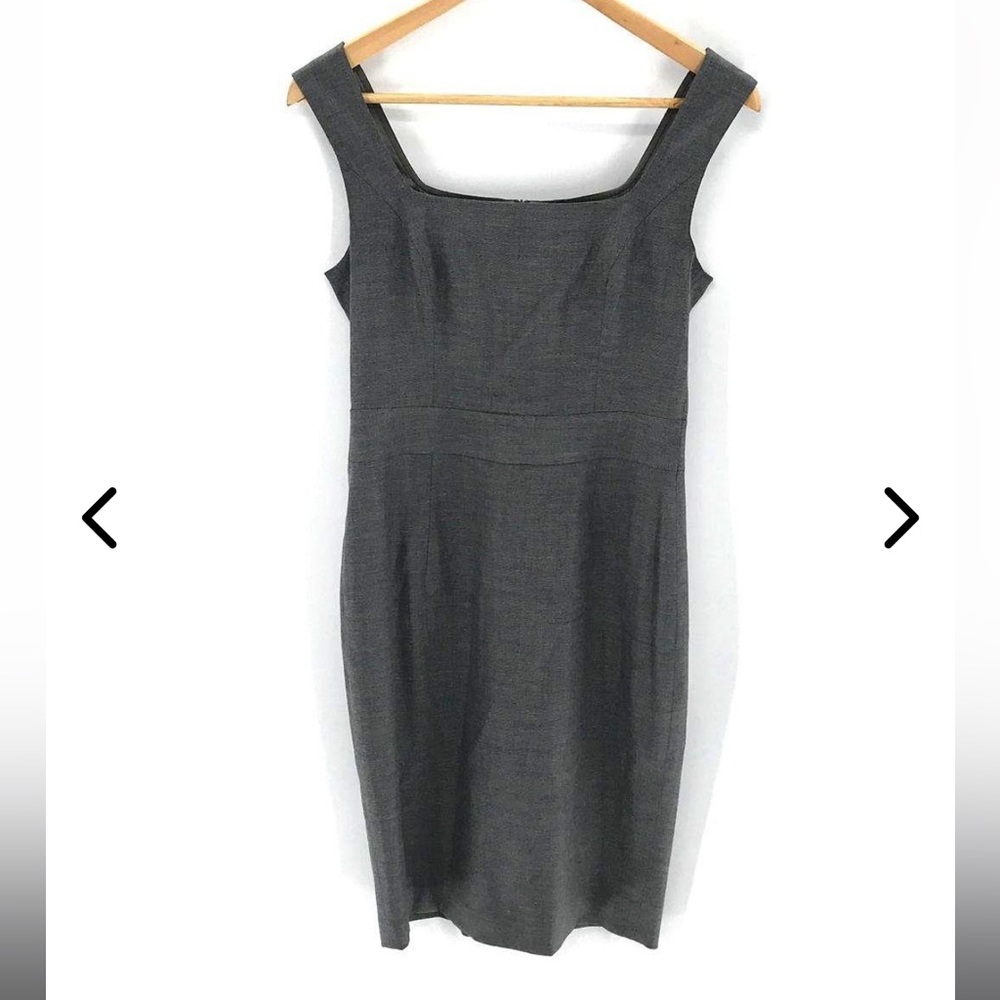 Grey square neck Escada shift dress